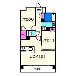 Sophiacourt宿院 2LDKの間取図画像