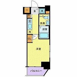 西武池袋線 中村橋駅 徒歩3分の賃貸マンション 5階1Kの間取り