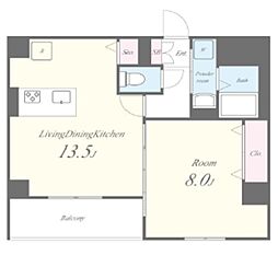 TSレジデンス東陽町 3階1LDKの間取り