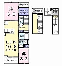 ソレイユ緑ヶ丘 2LDKの間取図画像