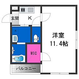 フジパレス山之内 1Kの間取図画像