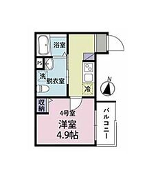 大和市中央林間1丁目アパート 1Kの間取図画像