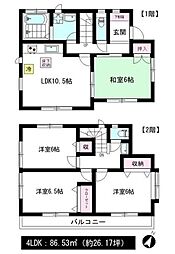 深大寺東町戸建 4LDKの間取り