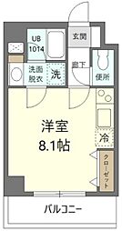 ジョイヴィレッジ御殿山 3階ワンルームの間取り