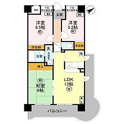 ギャラクシーウィル中百舌鳥 3LDKの間取図画像