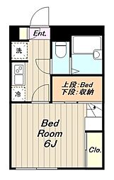 レオパレスアミティエ 1Kの間取図画像