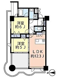 グランヴァン両国 2LDKの間取図画像