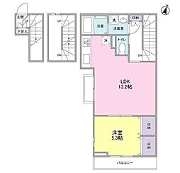 ウェルスクエア明大前 3階1LDKの間取り