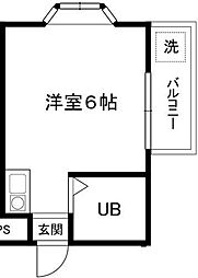 ベルハイム練馬 2階ワンルームの間取り