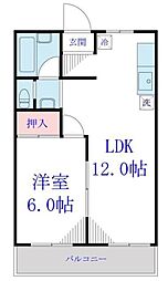 アズ・オーパス 1LDKの間取図画像