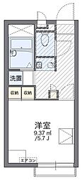 レオパレスバロン2 1Kの間取図画像