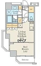 クレストコート中野富士見町 3階1LDKの間取り