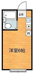 吉盛ビル 2階ワンルームの間取り