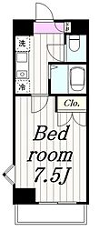 ABITAREEBINA 1Kの間取図画像