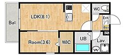 ジーメゾン福生東町 1LDKの間取図画像