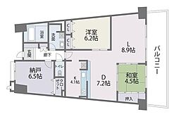 アイランドシティインフィニガーデンE棟 2SLDKの間取図画像