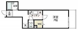 クレセールL.I 1Kの間取図画像