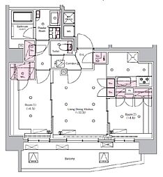 シーフォルム板橋3 10階2LDKの間取り