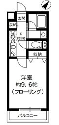 西武新宿線 武蔵関駅 徒歩6分の賃貸マンション 3階1Kの間取り