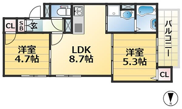 兵庫県神戸市長田区東尻池町２丁目(賃貸アパート1LDK・3階・42.00㎡)の写真 その2