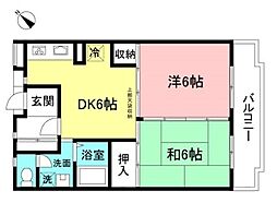 ジュネス・K 2DKの間取図画像