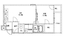 フジパレスヴェール 1LDKの間取図画像