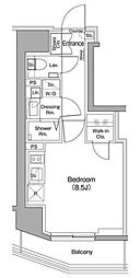 ザ・パークハビオ蒲田 6階ワンルームの間取り