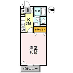 阪急京都本線 桂駅 徒歩19分の賃貸アパート 2階1Kの間取り