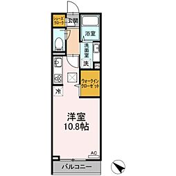 カーサグラナーテ 1階ワンルームの間取り