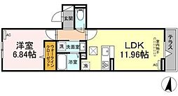 アヴァンス富士見町 1LDKの間取図画像
