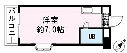ヴィラ松沢B ワンルームの間取図画像