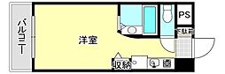 ルネスロワール天神サウス ワンルームの間取図画像