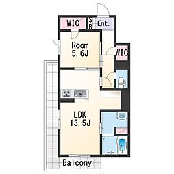 Ｂｅｒｅｏ　Ｐｌａｉｓａｎｔ 2階1LDKの間取り