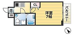 セレニテ神戸元町クレア 1Kの間取図画像