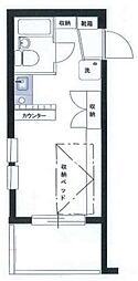 ベルトピア日吉 ワンルームの間取図画像