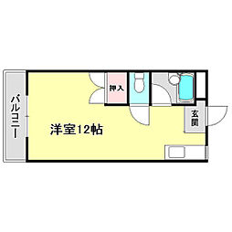 ベルデン朝倉 ワンルームの間取図画像