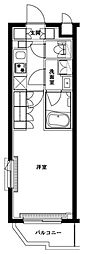 ルーブル都立家政六番館 1階1Kの間取り