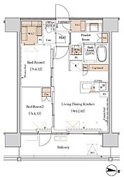 ブランシエスタ木場 2LDKの間取図画像