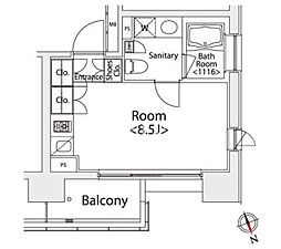 カスタリア戸越 ワンルームの間取図画像