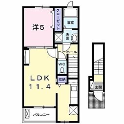 ヴィラージュ 1LDKの間取図画像