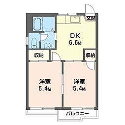 メゾンドＳ 2階2DKの間取り
