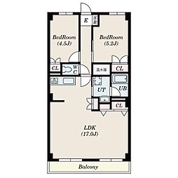 相模大野マンション 3階2LDKの間取り