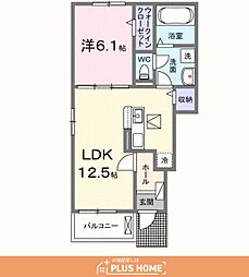 シャングリラI 1LDKの間取図画像