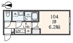 K-Hills生田 1Kの間取図画像