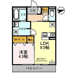 Osaka Metro谷町線 田辺駅 徒歩3分の賃貸アパート 1階1LDKの間取り