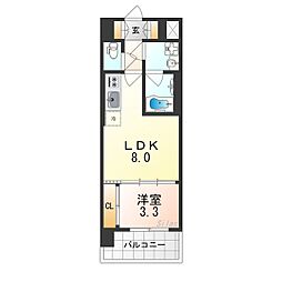 スプランディッドあびこ駅前 1LDKの間取図画像