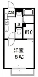 オークス夏見台 1Kの間取図画像