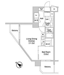コンフォリア南砂町 1LDKの間取図画像
