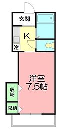 プリマヴェーラ 1Kの間取図画像