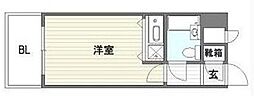 ロマネスク白金第2 1Kの間取図画像